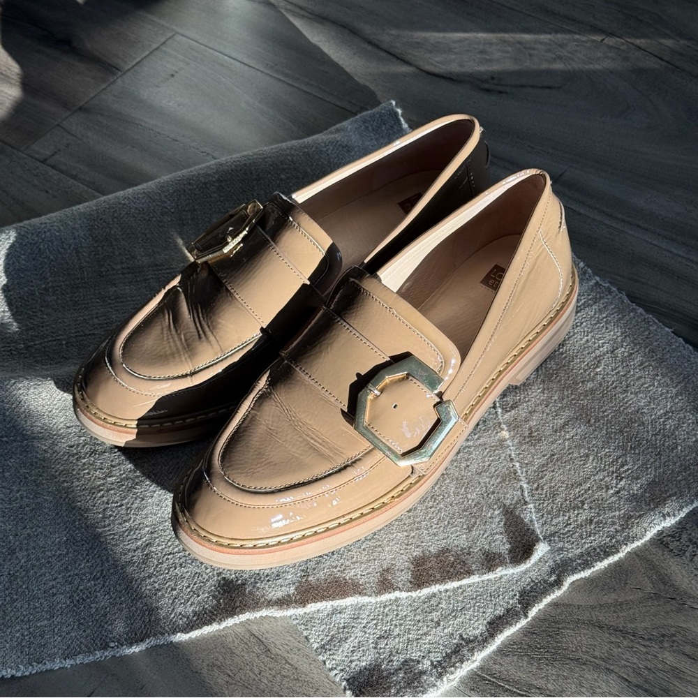 Louise et Cie Beige Loafers with Buckle Detail